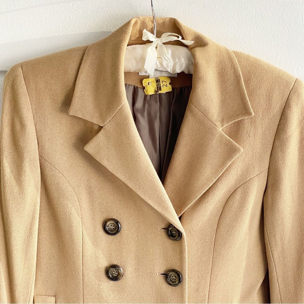 Express Tailleur Camel Wool Blend Double Breasted… - image 3